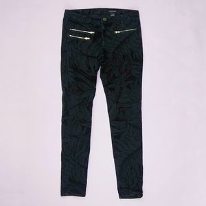 Club Monaco Pants Womens 6 Velvet Bria Corduroy Leaf Print